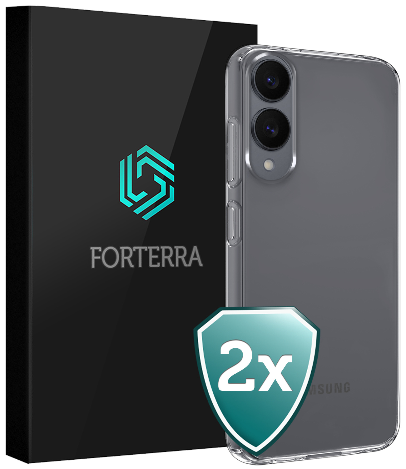 Forterra Forterra Samsung Galaxy S25 Edge Hoesje Siliconen - Transparant - 2 PACK