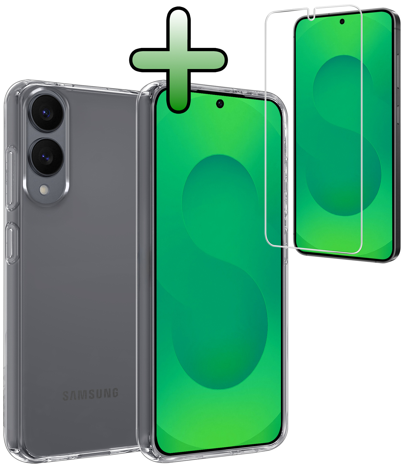 BASEY. BASEY. Samsung Galaxy S25 Edge Hoesje Siliconen Met Screenprotector - Transparant
