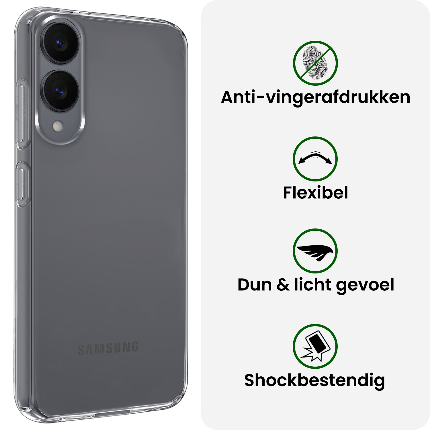 BASEY. BASEY. Samsung Galaxy S25 Edge Hoesje Siliconen Met 2x Screenprotector - Transparant