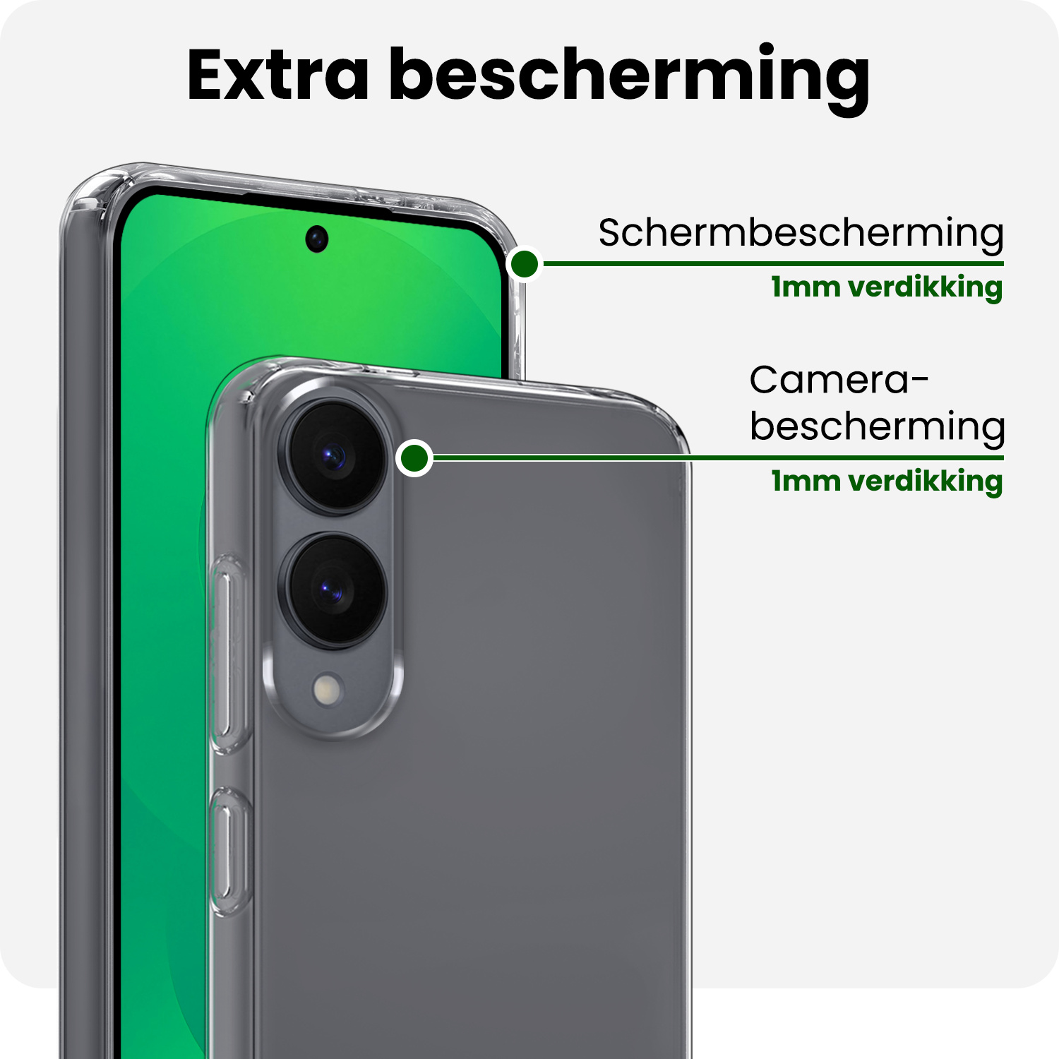 BASEY. BASEY. Samsung Galaxy S25 Edge Hoesje Siliconen Met 2x Screenprotector - Transparant