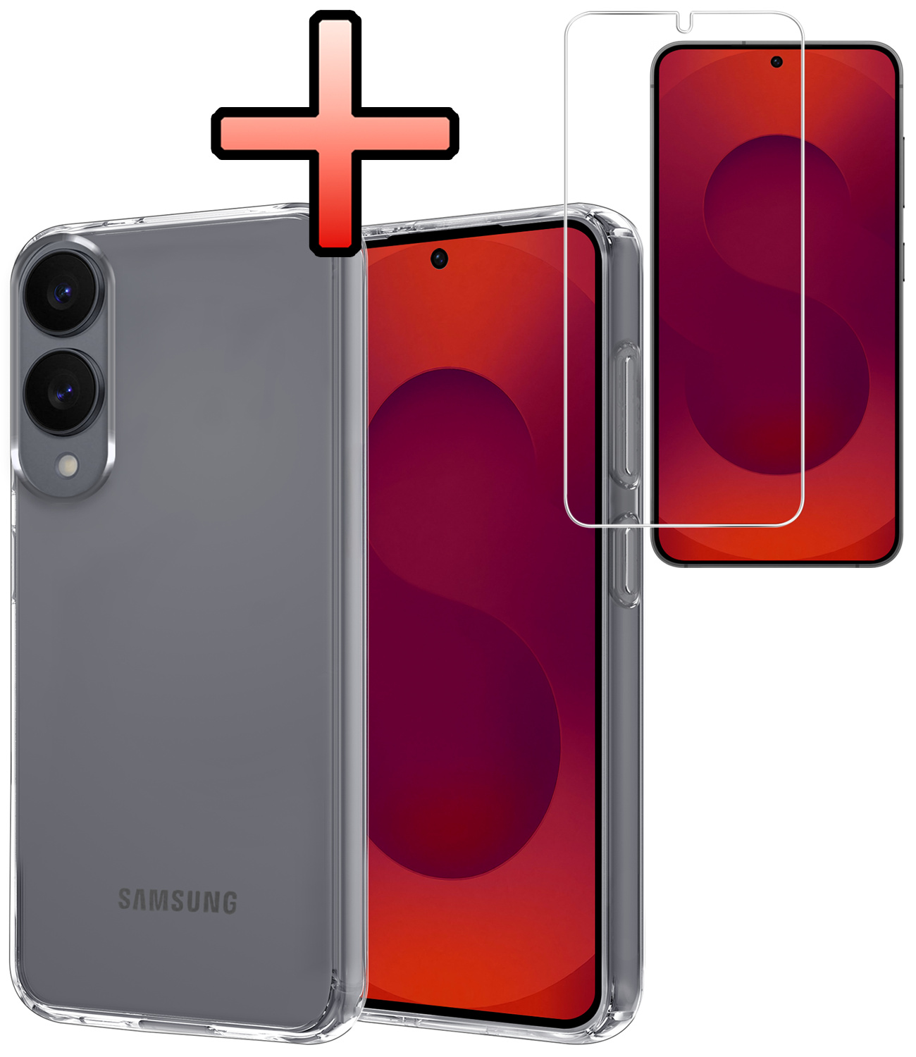NoXx NoXx Samsung Galaxy S25 Edge Hoesje Siliconen Met Screenprotector - Transparant