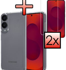 NoXx NoXx Samsung Galaxy S25 Edge Hoesje Siliconen Met 2x Screenprotector - Transparant