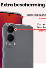 NoXx NoXx Samsung Galaxy S25 Edge Hoesje Siliconen Met 2x Screenprotector - Transparant