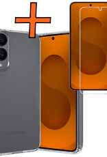 Nomfy Nomfy Samsung Galaxy S25 Edge Hoesje Siliconen Met Screenprotector - Transparant