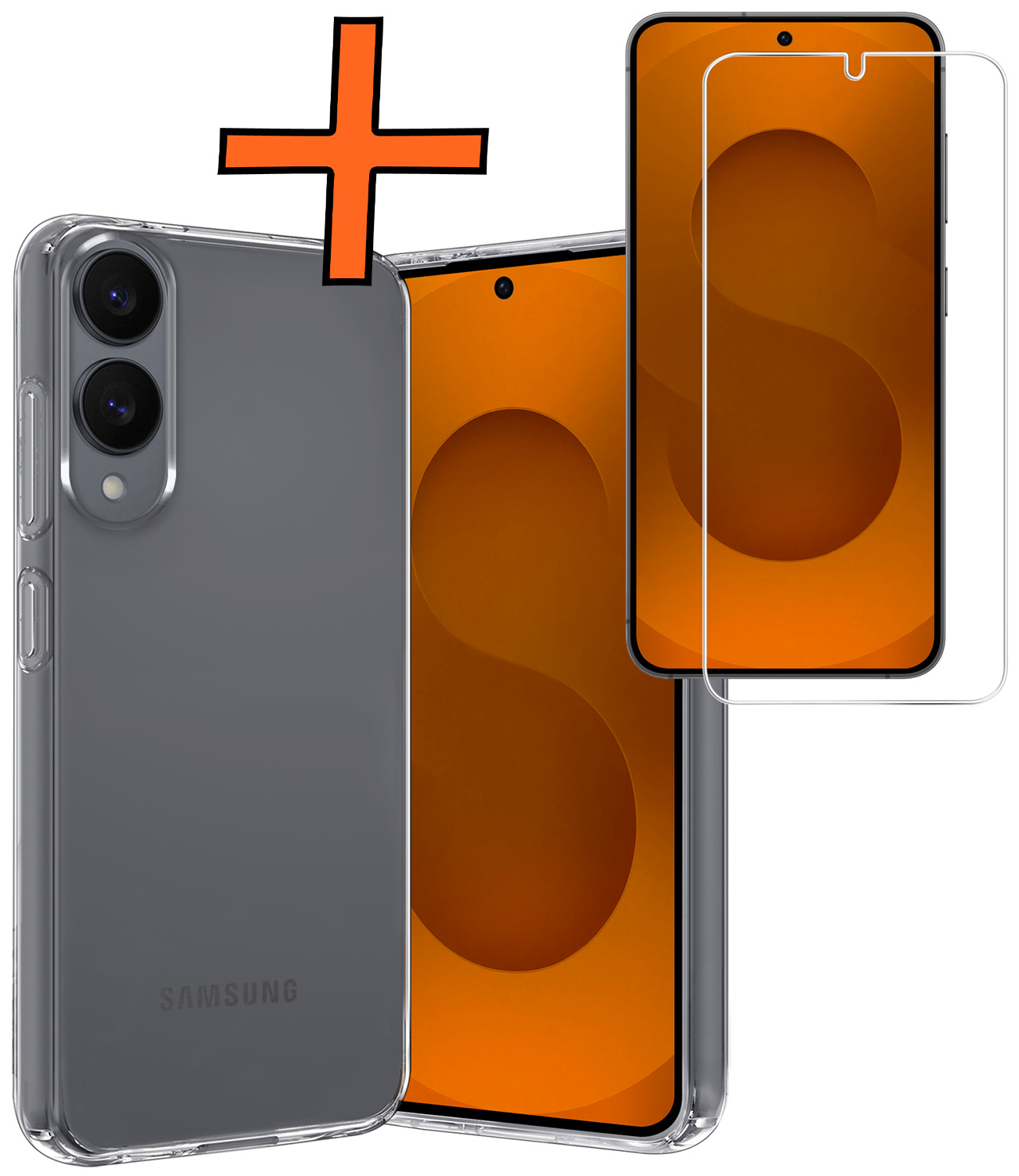 Nomfy Nomfy Samsung Galaxy S25 Edge Hoesje Siliconen Met Screenprotector - Transparant