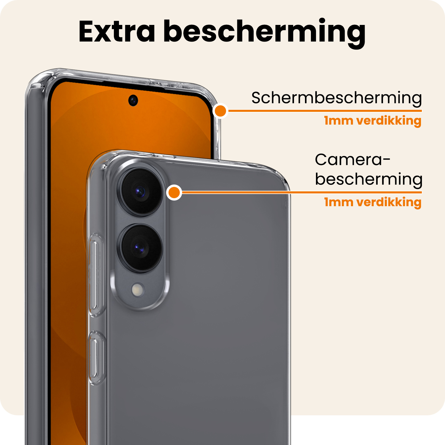 Nomfy Nomfy Samsung Galaxy S25 Edge Hoesje Siliconen Met Screenprotector - Transparant