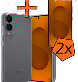 Nomfy Nomfy Samsung Galaxy S25 Edge Hoesje Siliconen Met 2x Screenprotector - Transparant