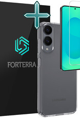 Forterra Forterra Samsung Galaxy S25 Edge Hoesje Siliconen Met Screenprotector - Transparant