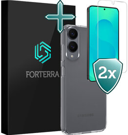 Forterra Forterra Samsung Galaxy S25 Edge Hoesje Siliconen Met 2x Screenprotector - Transparant
