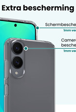 Forterra Forterra Samsung Galaxy S25 Edge Hoesje Siliconen Met 2x Screenprotector - Transparant