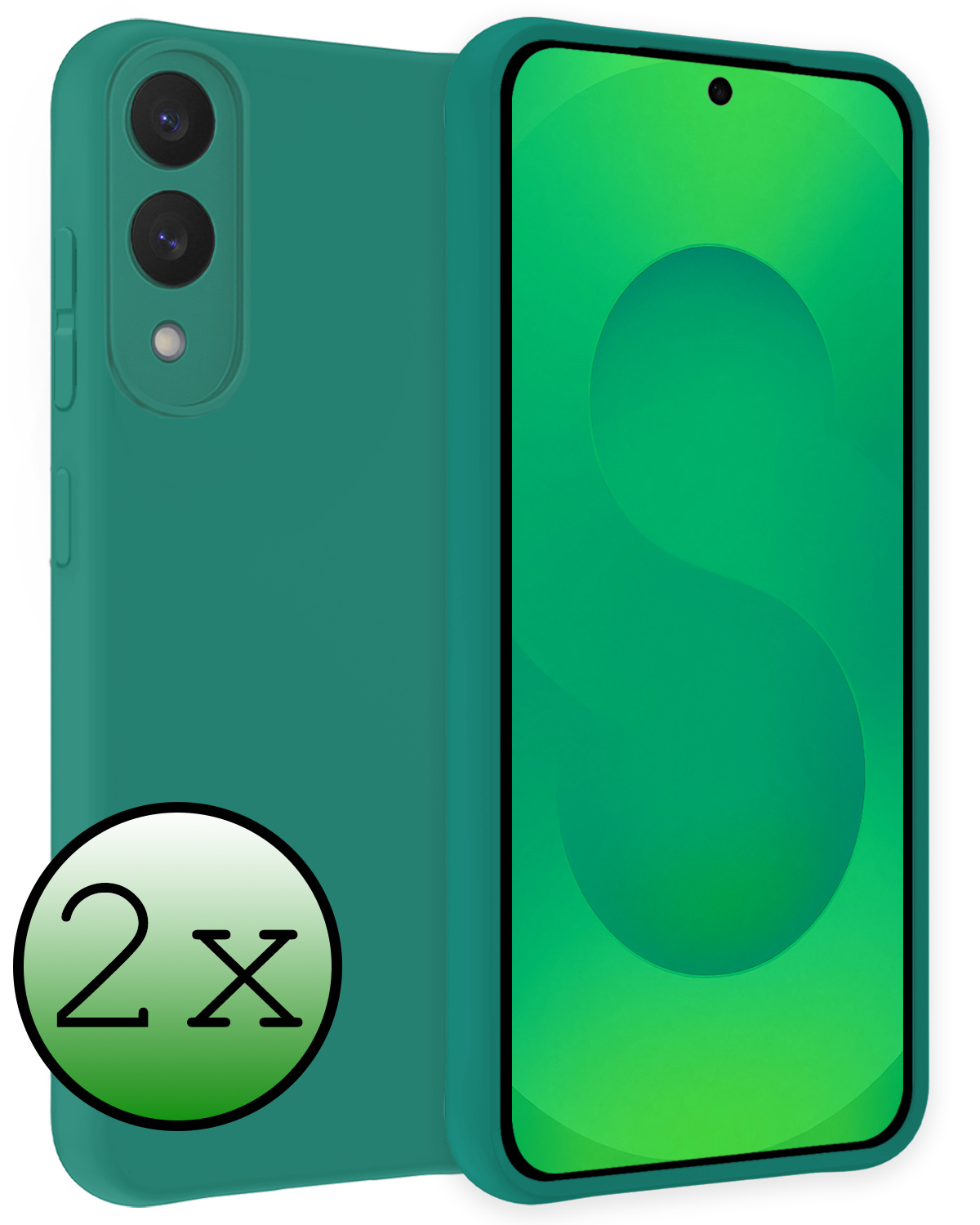 BASEY. BASEY. Samsung Galaxy S25 Edge Hoesje Siliconen - Donkergroen - 2 PACK