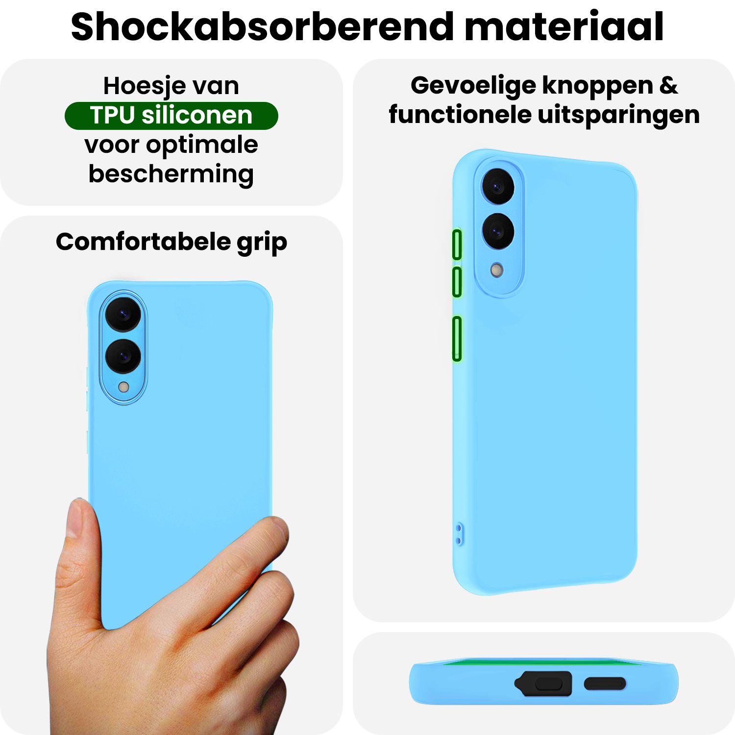 BASEY. BASEY. Samsung Galaxy S25 Edge Hoesje Siliconen - Lichtblauw - 2 PACK