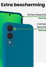 BASEY. BASEY. Samsung Galaxy S25 Edge Hoesje Siliconen Met Screenprotector - Donkerblauw