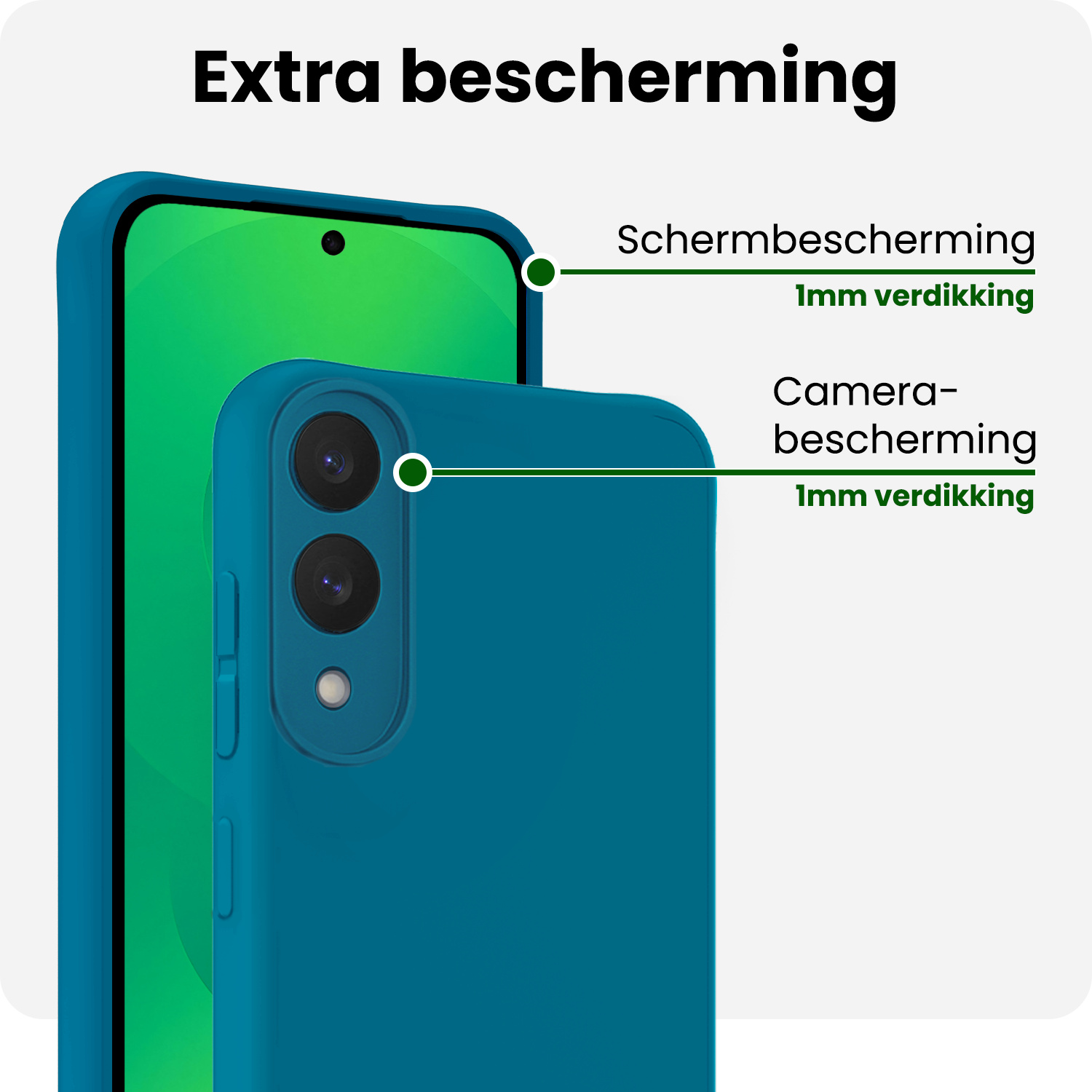 BASEY. BASEY. Samsung Galaxy S25 Edge Hoesje Siliconen Met Screenprotector - Donkerblauw