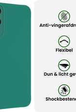 BASEY. BASEY. Samsung Galaxy S25 Edge Hoesje Siliconen Met Screenprotector - Donkergroen