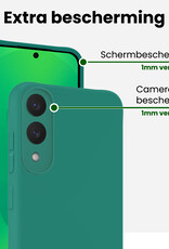 BASEY. BASEY. Samsung Galaxy S25 Edge Hoesje Siliconen Met Screenprotector - Donkergroen