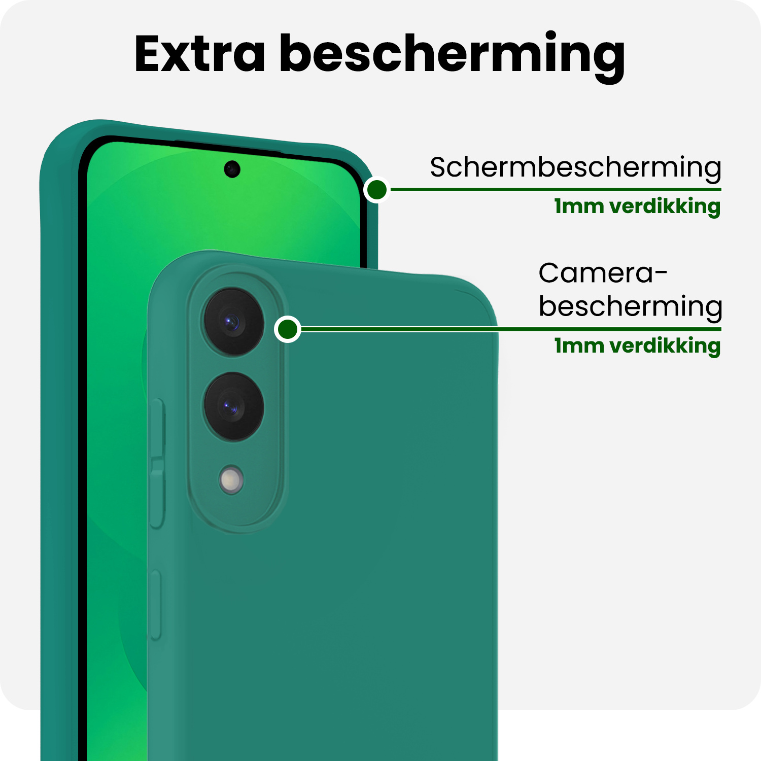 BASEY. BASEY. Samsung Galaxy S25 Edge Hoesje Siliconen Met Screenprotector - Donkergroen