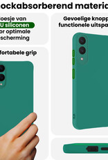 BASEY. BASEY. Samsung Galaxy S25 Edge Hoesje Siliconen Met Screenprotector - Donkergroen