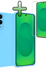 BASEY. BASEY. Samsung Galaxy S25 Edge Hoesje Siliconen Met Screenprotector - Lichtblauw