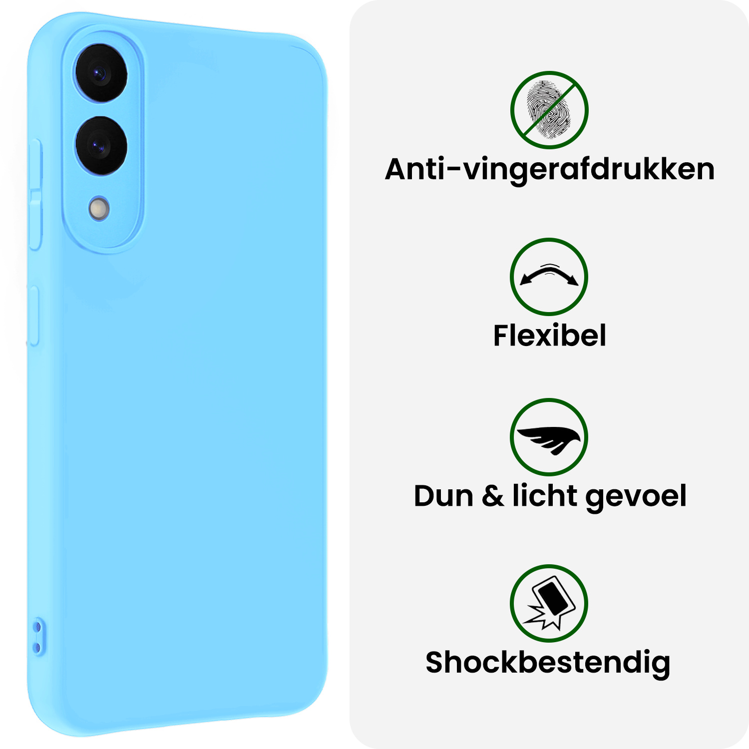 BASEY. BASEY. Samsung Galaxy S25 Edge Hoesje Siliconen Met Screenprotector - Lichtblauw