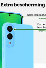 BASEY. BASEY. Samsung Galaxy S25 Edge Hoesje Siliconen Met Screenprotector - Lichtblauw