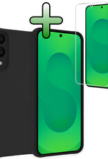 BASEY. BASEY. Samsung Galaxy S25 Edge Hoesje Siliconen Met Screenprotector - Zwart