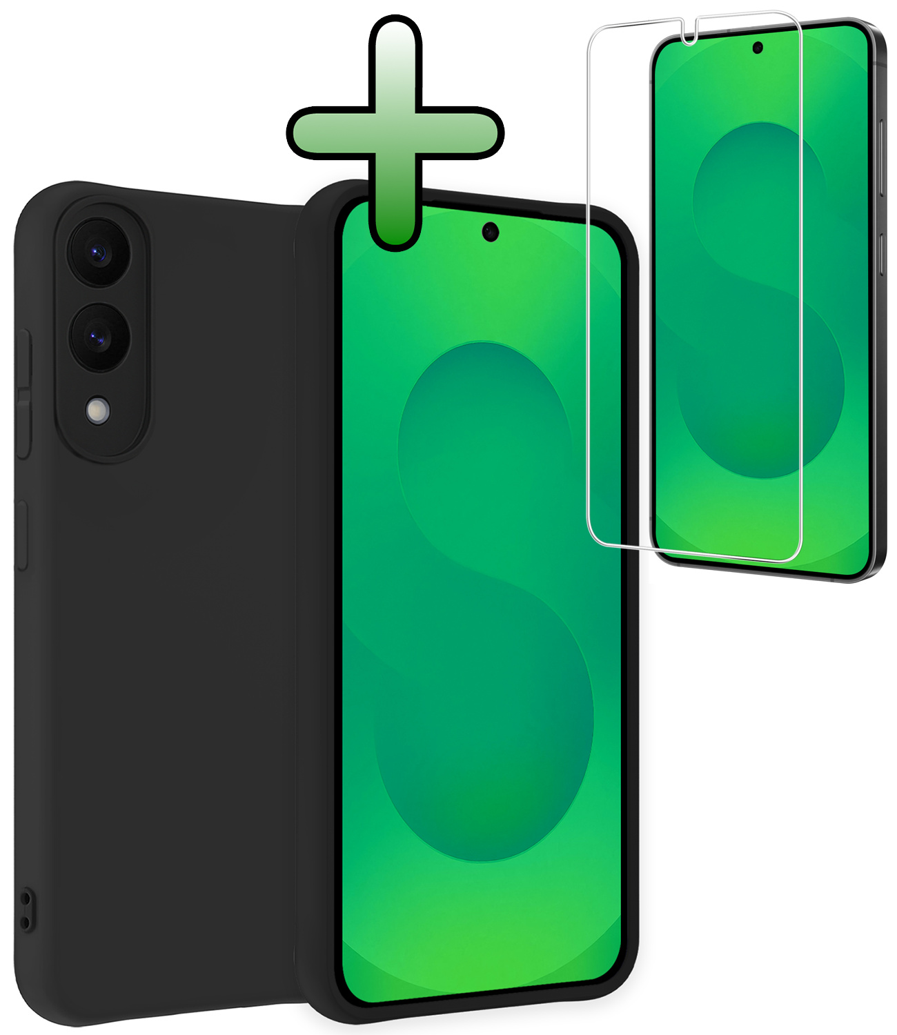 BASEY. BASEY. Samsung Galaxy S25 Edge Hoesje Siliconen Met Screenprotector - Zwart