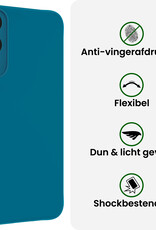 BASEY. BASEY. Samsung Galaxy S25 Edge Hoesje Siliconen Met 2x Screenprotector - Donkerblauw
