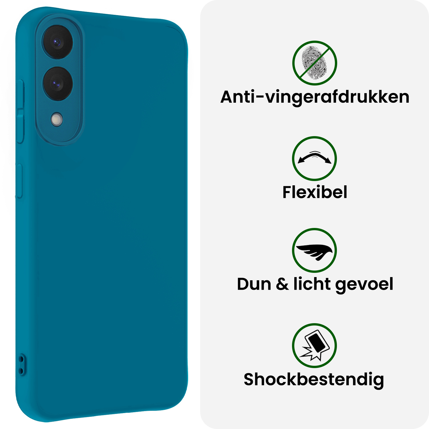 BASEY. BASEY. Samsung Galaxy S25 Edge Hoesje Siliconen Met 2x Screenprotector - Donkerblauw