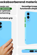 BASEY. BASEY. Samsung Galaxy S25 Edge Hoesje Siliconen Met 2x Screenprotector - Lichtblauw