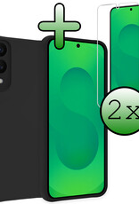 BASEY. BASEY. Samsung Galaxy S25 Edge Hoesje Siliconen Met 2x Screenprotector - Zwart