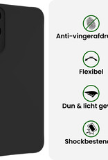 BASEY. BASEY. Samsung Galaxy S25 Edge Hoesje Siliconen Met 2x Screenprotector - Zwart