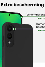 BASEY. BASEY. Samsung Galaxy S25 Edge Hoesje Siliconen Met 2x Screenprotector - Zwart