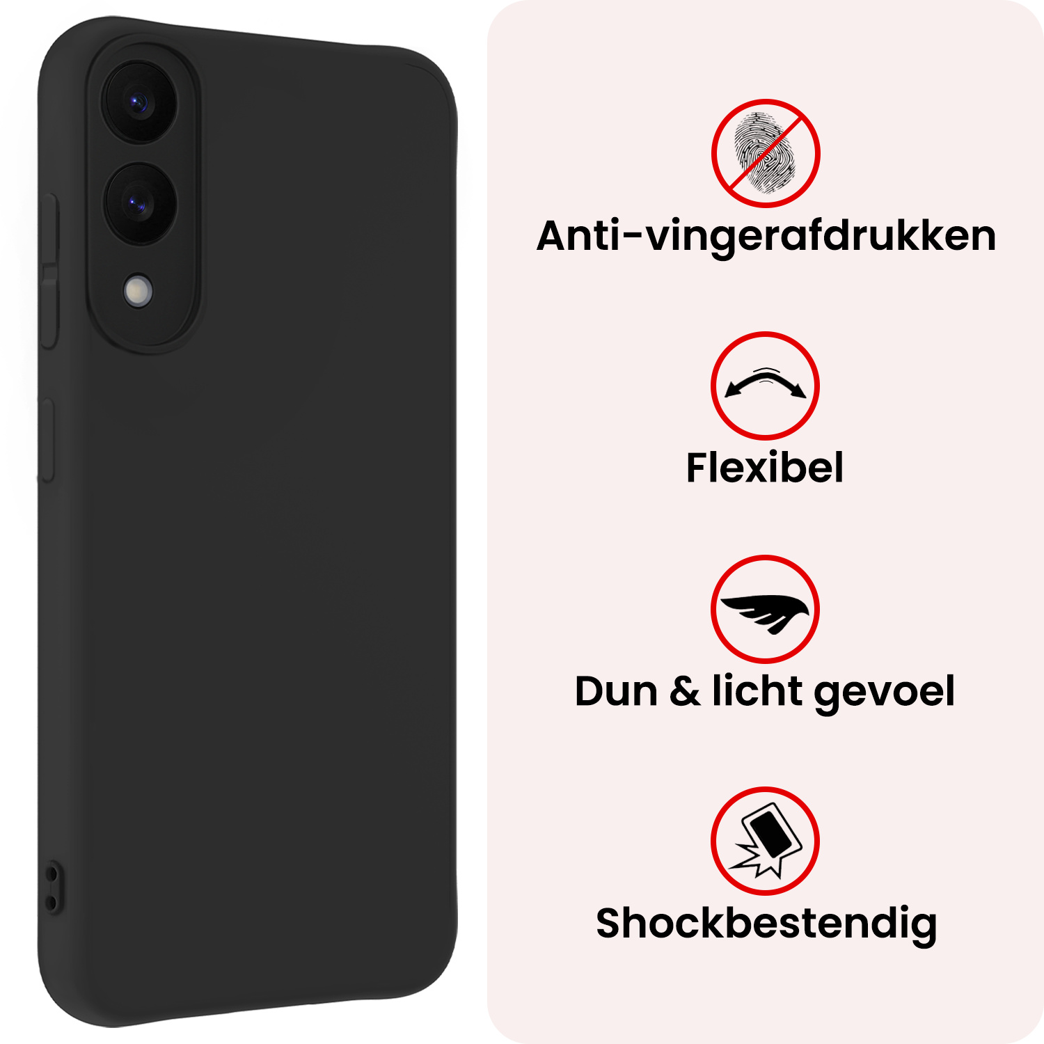NoXx NoXx Samsung Galaxy S25 Edge Hoesje Siliconen - Zwart