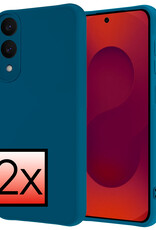 NoXx NoXx Samsung Galaxy S25 Edge Hoesje Siliconen - Donkerblauw - 2 PACK