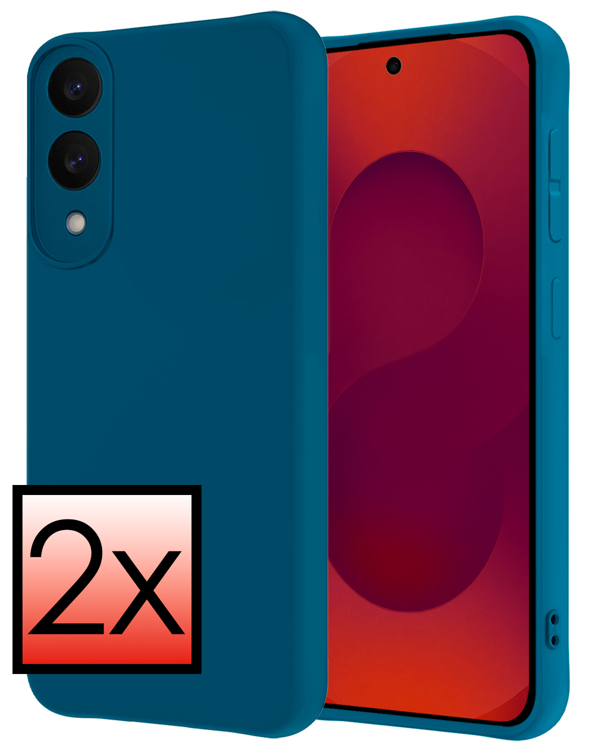 NoXx NoXx Samsung Galaxy S25 Edge Hoesje Siliconen - Donkerblauw - 2 PACK