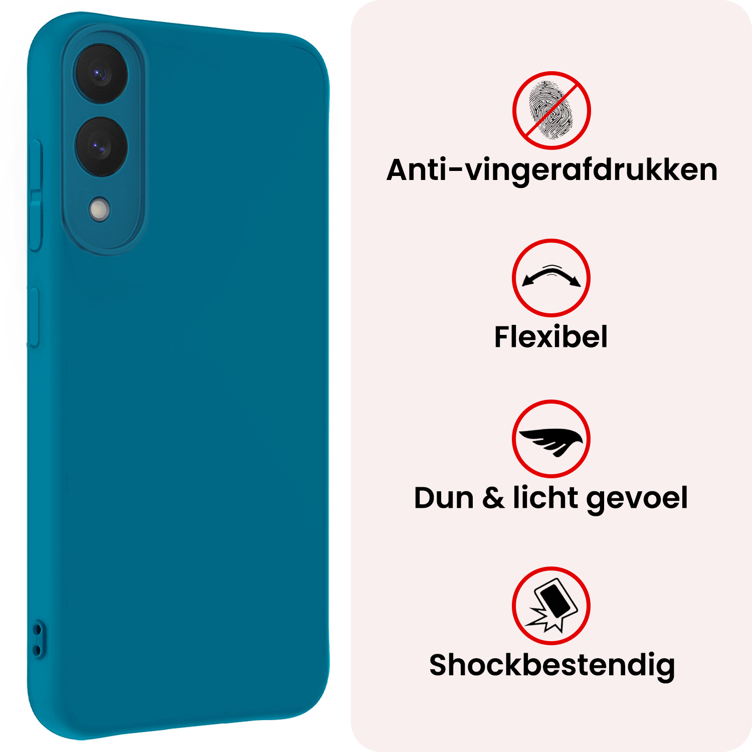NoXx NoXx Samsung Galaxy S25 Edge Hoesje Siliconen - Donkerblauw - 2 PACK