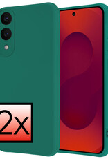 NoXx NoXx Samsung Galaxy S25 Edge Hoesje Siliconen - Donkergroen - 2 PACK