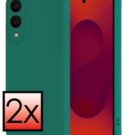 NoXx NoXx Samsung Galaxy S25 Edge Hoesje Siliconen - Donkergroen - 2 PACK