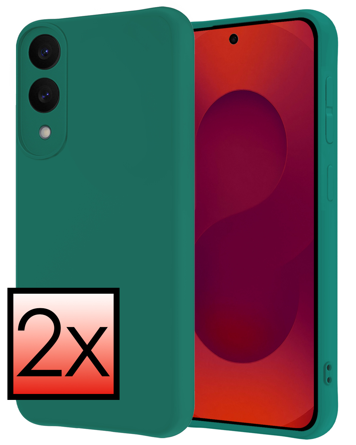 NoXx NoXx Samsung Galaxy S25 Edge Hoesje Siliconen - Donkergroen - 2 PACK