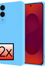 NoXx NoXx Samsung Galaxy S25 Edge Hoesje Siliconen - Lichtblauw - 2 PACK