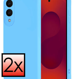 NoXx NoXx Samsung Galaxy S25 Edge Hoesje Siliconen - Lichtblauw - 2 PACK