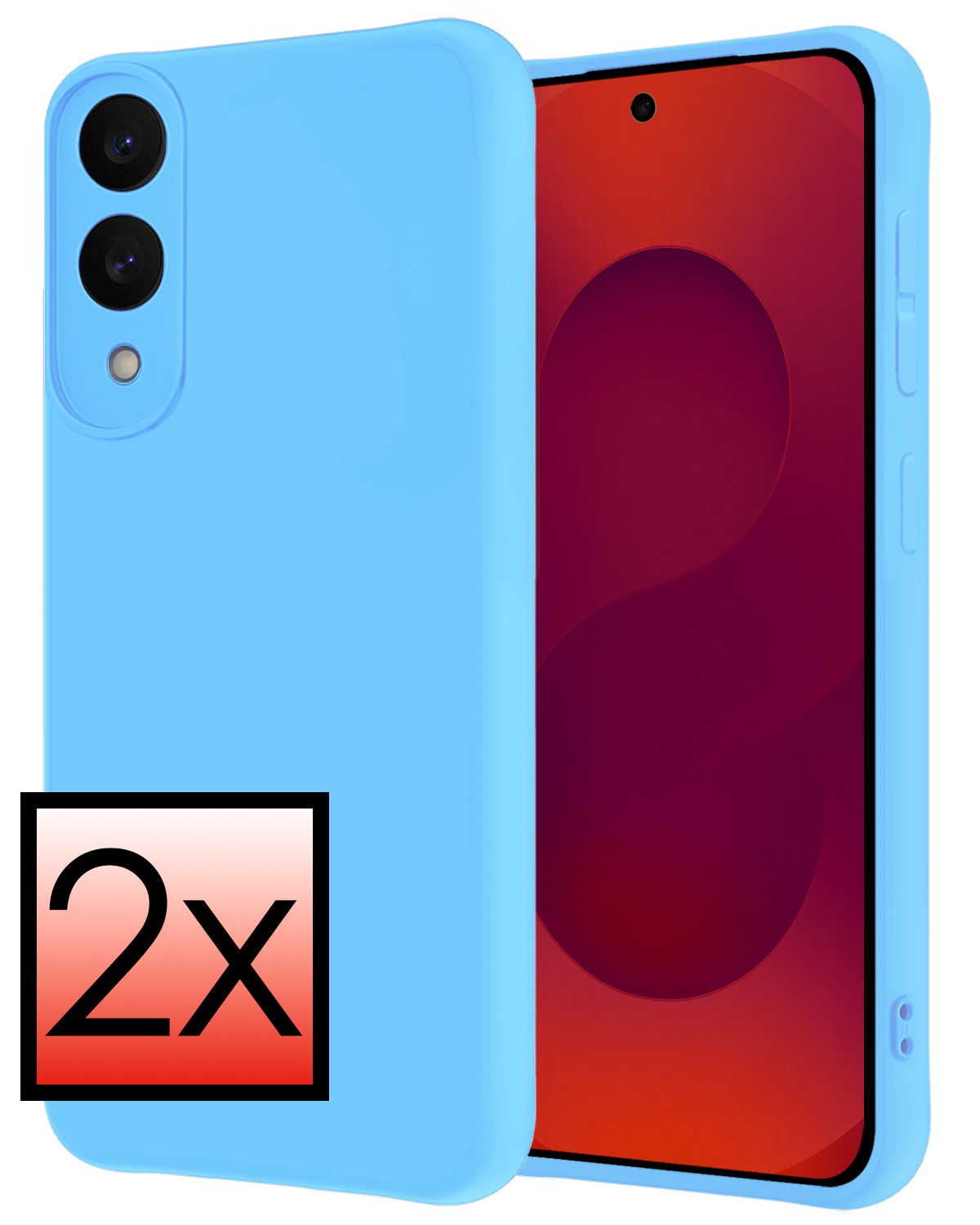 NoXx NoXx Samsung Galaxy S25 Edge Hoesje Siliconen - Lichtblauw - 2 PACK
