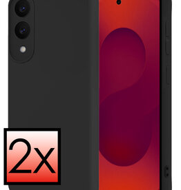 NoXx NoXx Samsung Galaxy S25 Edge Hoesje Siliconen - Zwart - 2 PACK