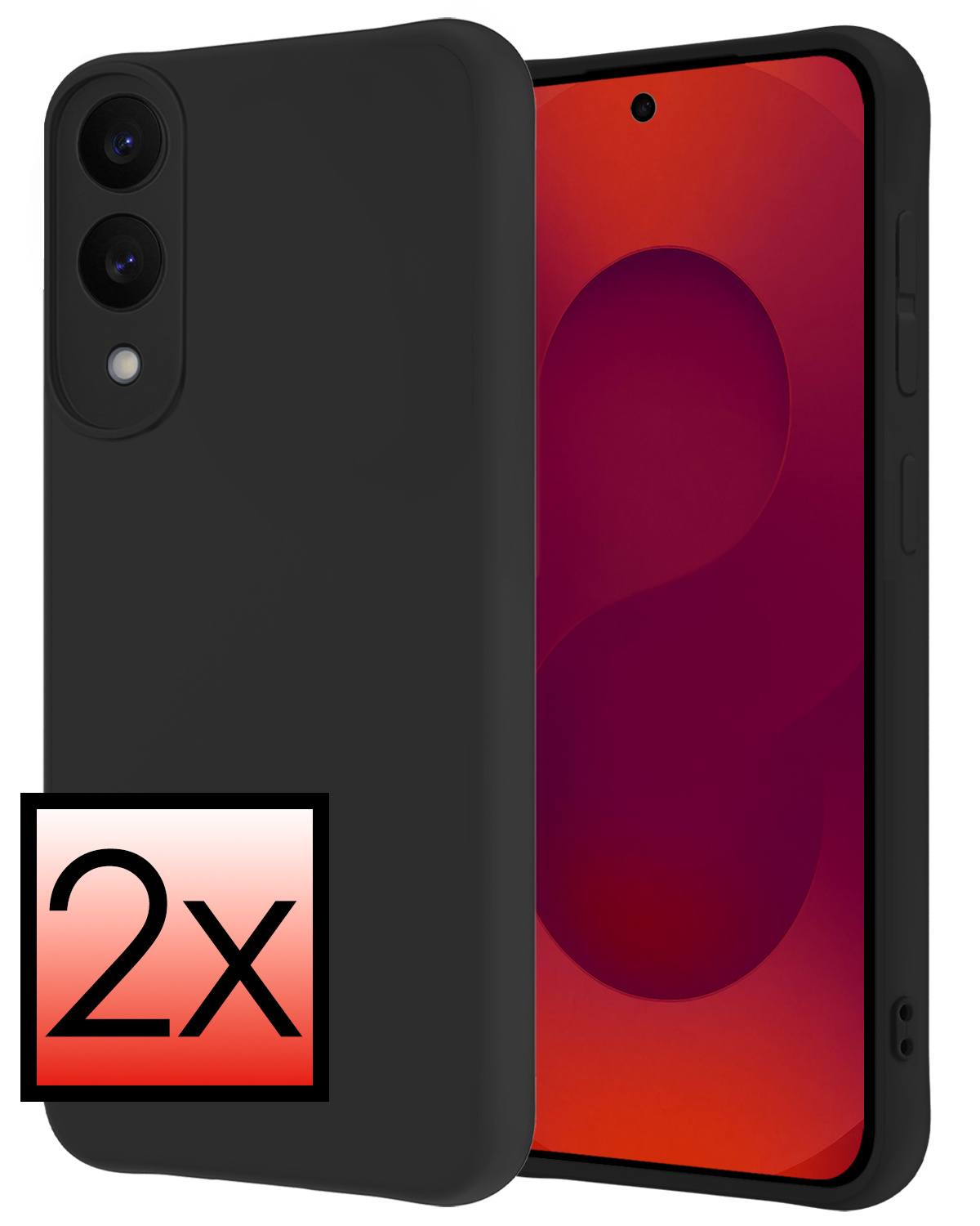 NoXx NoXx Samsung Galaxy S25 Edge Hoesje Siliconen - Zwart - 2 PACK