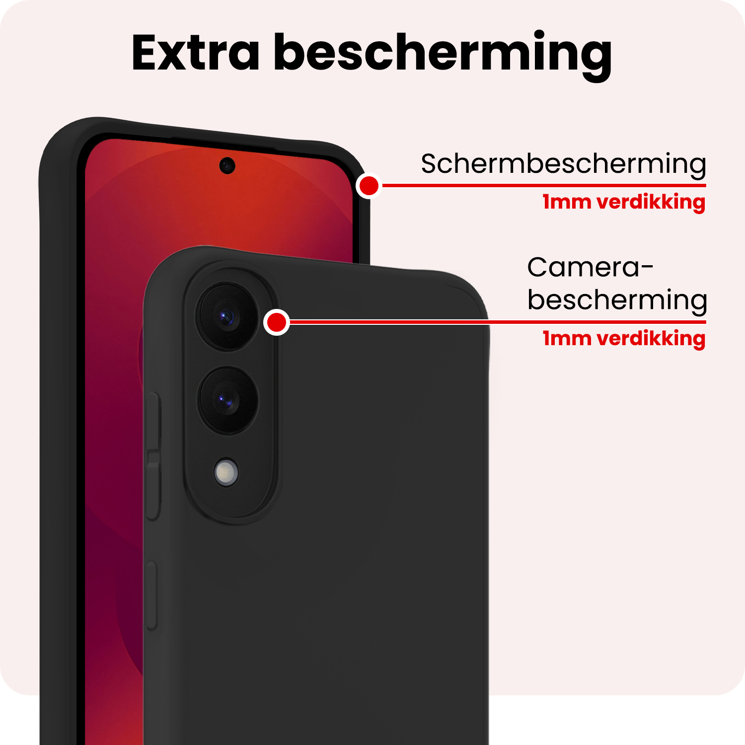 NoXx NoXx Samsung Galaxy S25 Edge Hoesje Siliconen - Zwart - 2 PACK