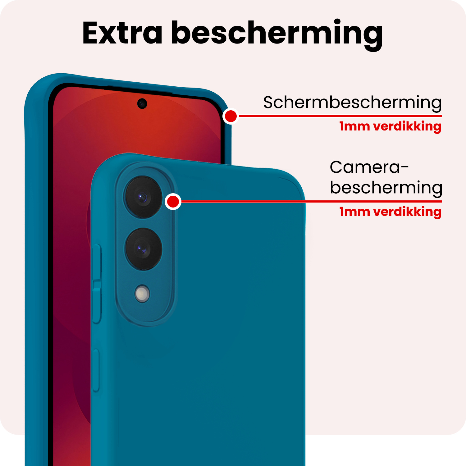 NoXx NoXx Samsung Galaxy S25 Edge Hoesje Siliconen Met Screenprotector - Donkerblauw