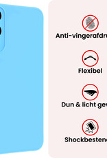 NoXx NoXx Samsung Galaxy S25 Edge Hoesje Siliconen Met Screenprotector - Lichtblauw