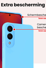 NoXx NoXx Samsung Galaxy S25 Edge Hoesje Siliconen Met Screenprotector - Lichtblauw