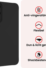 NoXx NoXx Samsung Galaxy S25 Edge Hoesje Siliconen Met Screenprotector - Zwart